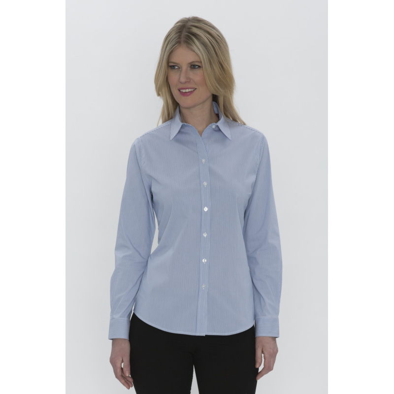 COAL HARBOUR® MINI STRIPE STRETCH WOVEN LADIES' SHIRT Thumbnail
