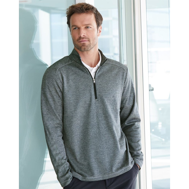 Men's Brushed Terry Heathered Quarter-Zip Pullover Thumbnail