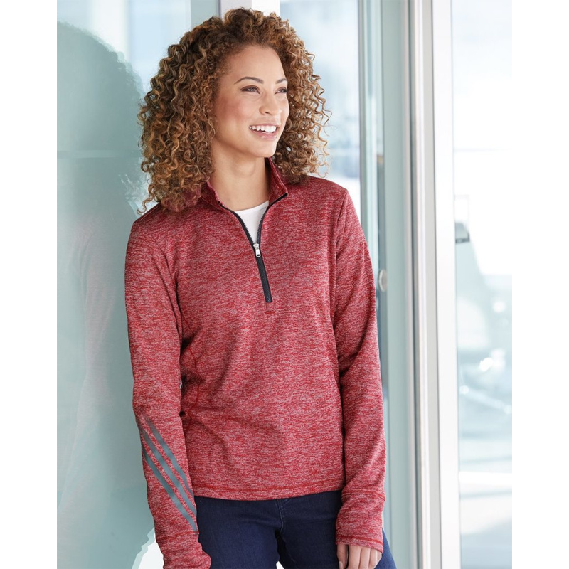 Women's Brushed Terry Heathered Quarter-Zip Pullover Thumbnail