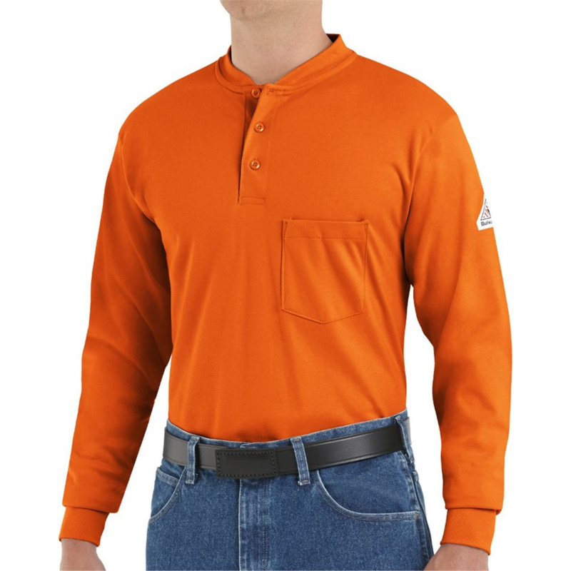 Long Sleeve Tagless Henley Shirt Thumbnail