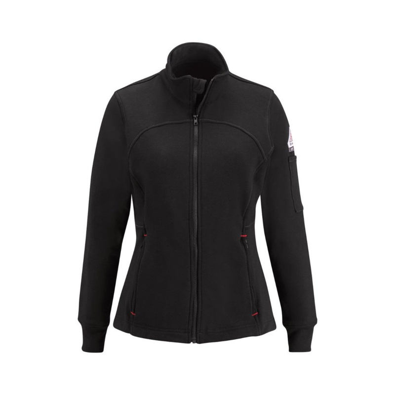 Women's Zip Front Fleece Jacket-Cotton/Spandex Blend Thumbnail