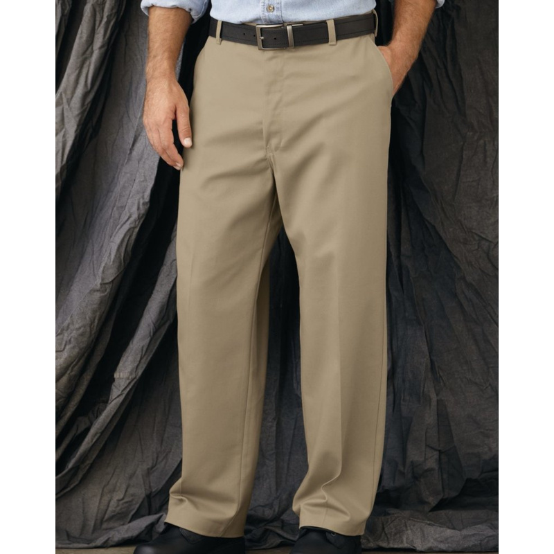 Plain Front Casual Cotton Pants Thumbnail