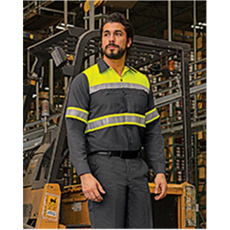 Hi-Visibility Colorblock Ripstop Long Sleeve Work Shirt Thumbnail