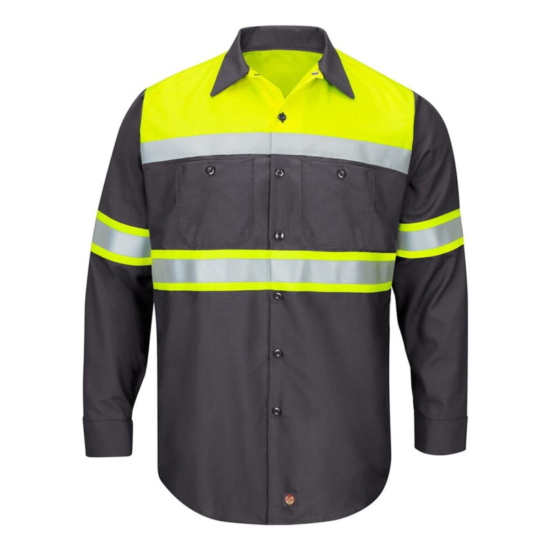 Hi-Visibility Colorblock Ripstop Long Sleeve Work Shirt - TALL Thumbnail