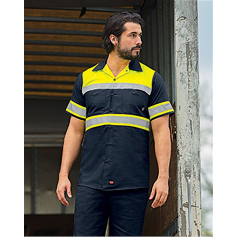 Hi-Visibility Colorblock Ripstop Short Sleeve Work Shirt Thumbnail