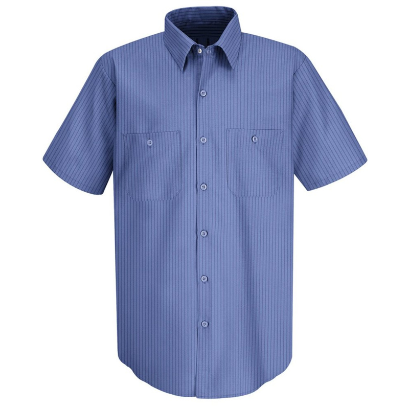 Industrial Stripe Short Sleeve Work Shirt Thumbnail