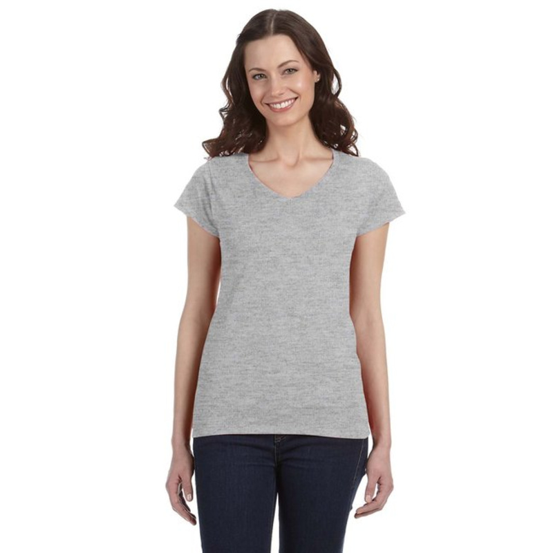 Ladies' SoftStyle® Fitted V-Neck T-Shirt Thumbnail